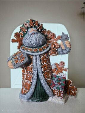 Gare Inc 1996 Gingerbread Santa Figurine Vintage Holiday Resin Decor Mold 3007